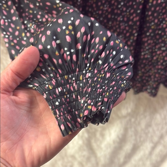 Ulla Johnson Gray Pleated Mandarin Collar Blouse - Picture 4 of 14